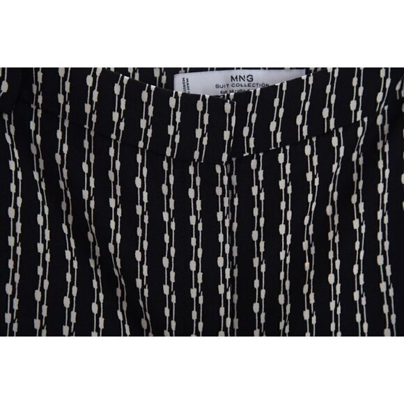 MNG Suit Collection Womens Loose Silky Pants Trousers Striped Black Sz 6 Small - Picture 2 of 7
